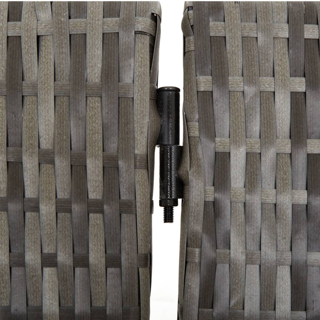 Room Divider 3 Panels Gray Poly Rattan