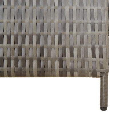 Room Divider 3 Panels Gray Poly Rattan