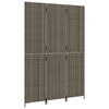Room Divider 3 Panels Grey Poly Rattan