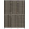 Room Divider 3 Panels Grey Poly Rattan