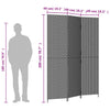 Room Divider 3 Panels Grey Poly Rattan
