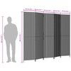 Room Divider 5 Panels Grey Poly Rattan