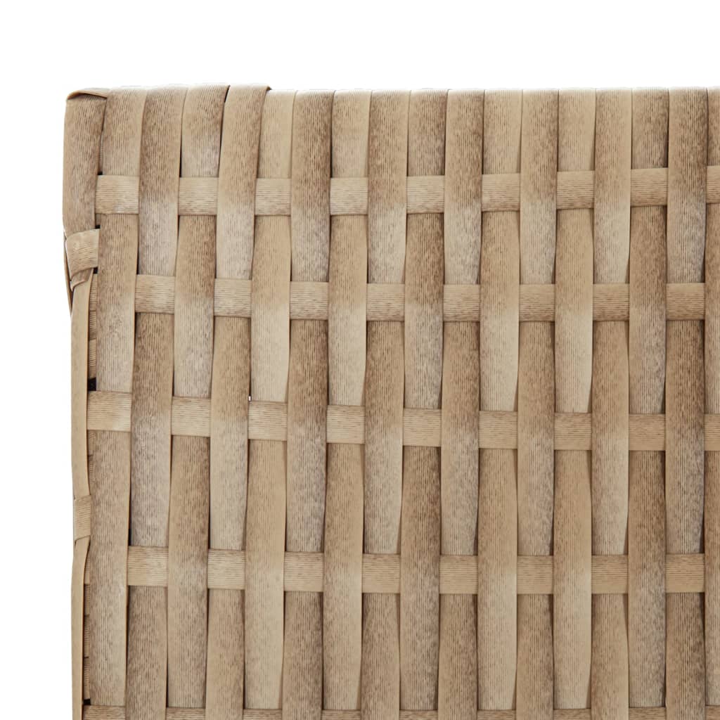 Room Divider 5 Panels Beige Poly Rattan