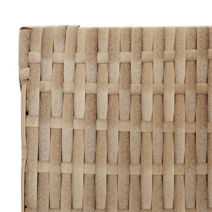 Room Divider 5 Panels Beige Poly Rattan