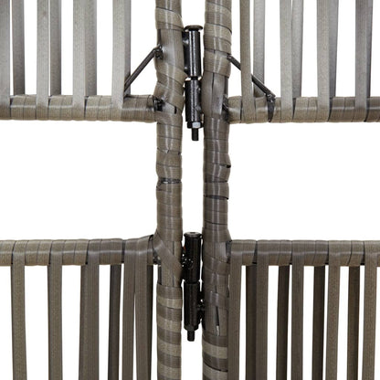 Room Divider 3 Panels Gray Poly Rattan