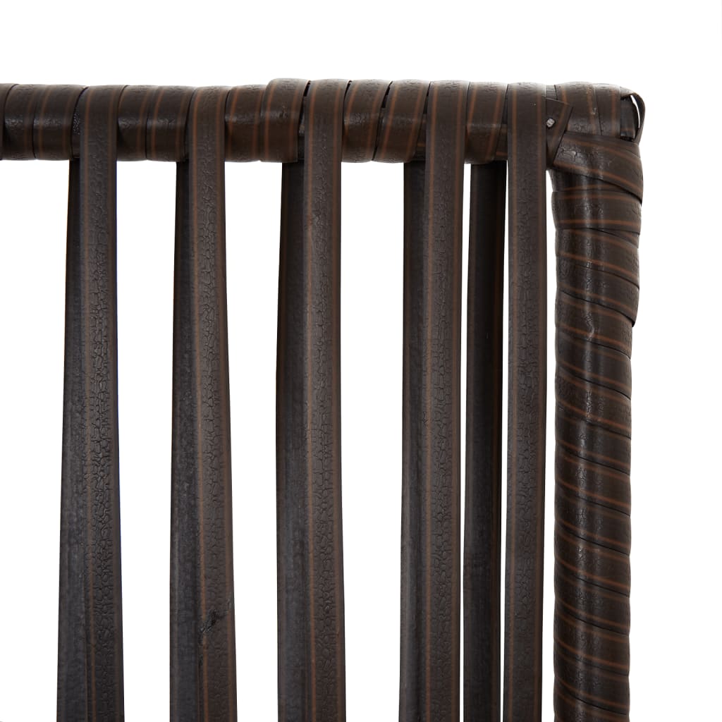 Room Divider 4 Panels Brown Poly Rattan