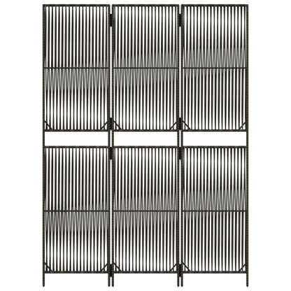 vidaXL Room Divider 3 Panels Gray Poly Rattan