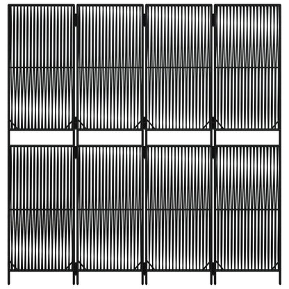 Room Divider 4 Panels Black Poly Rattan