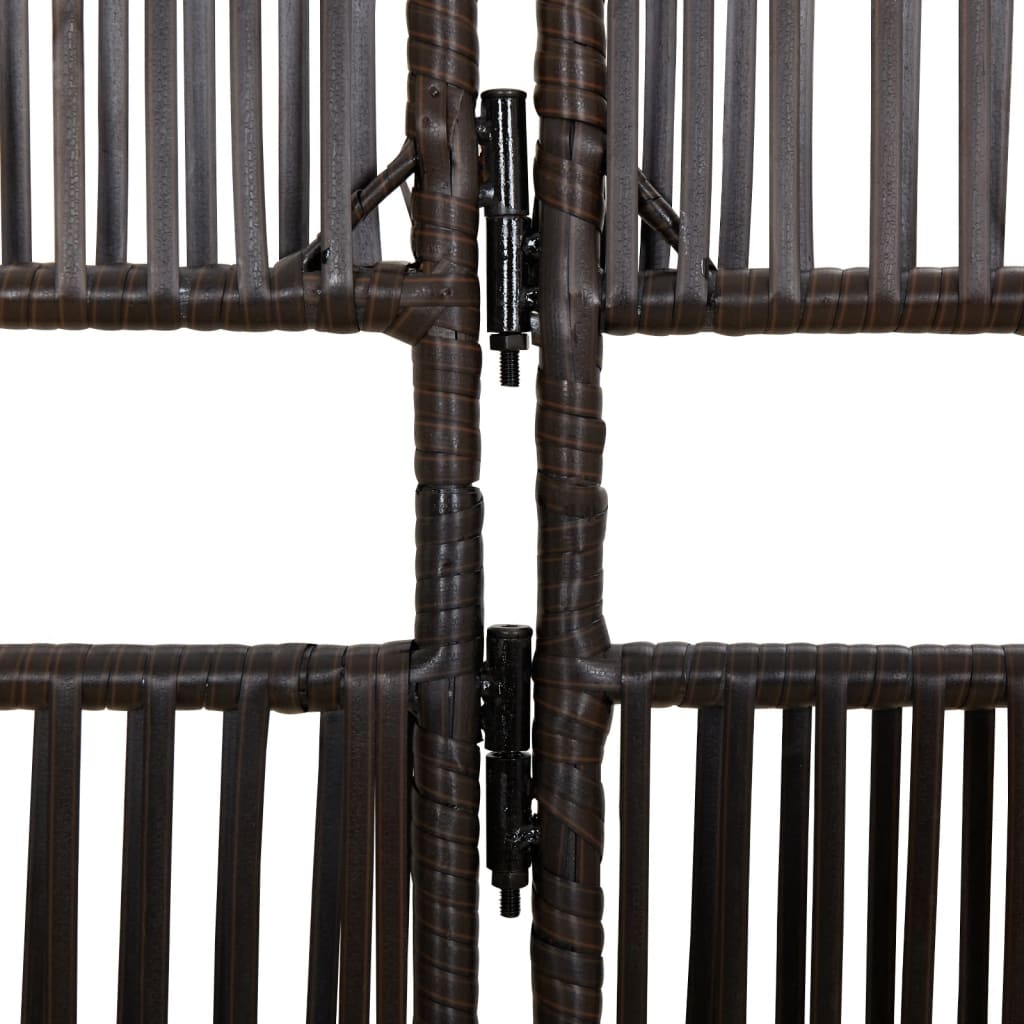 Room Divider 4 Panels Gray Poly Rattan
