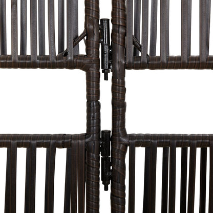 Room Divider 4 Panels Gray Poly Rattan