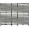 Room Divider 5 Panels Grey Poly Rattan