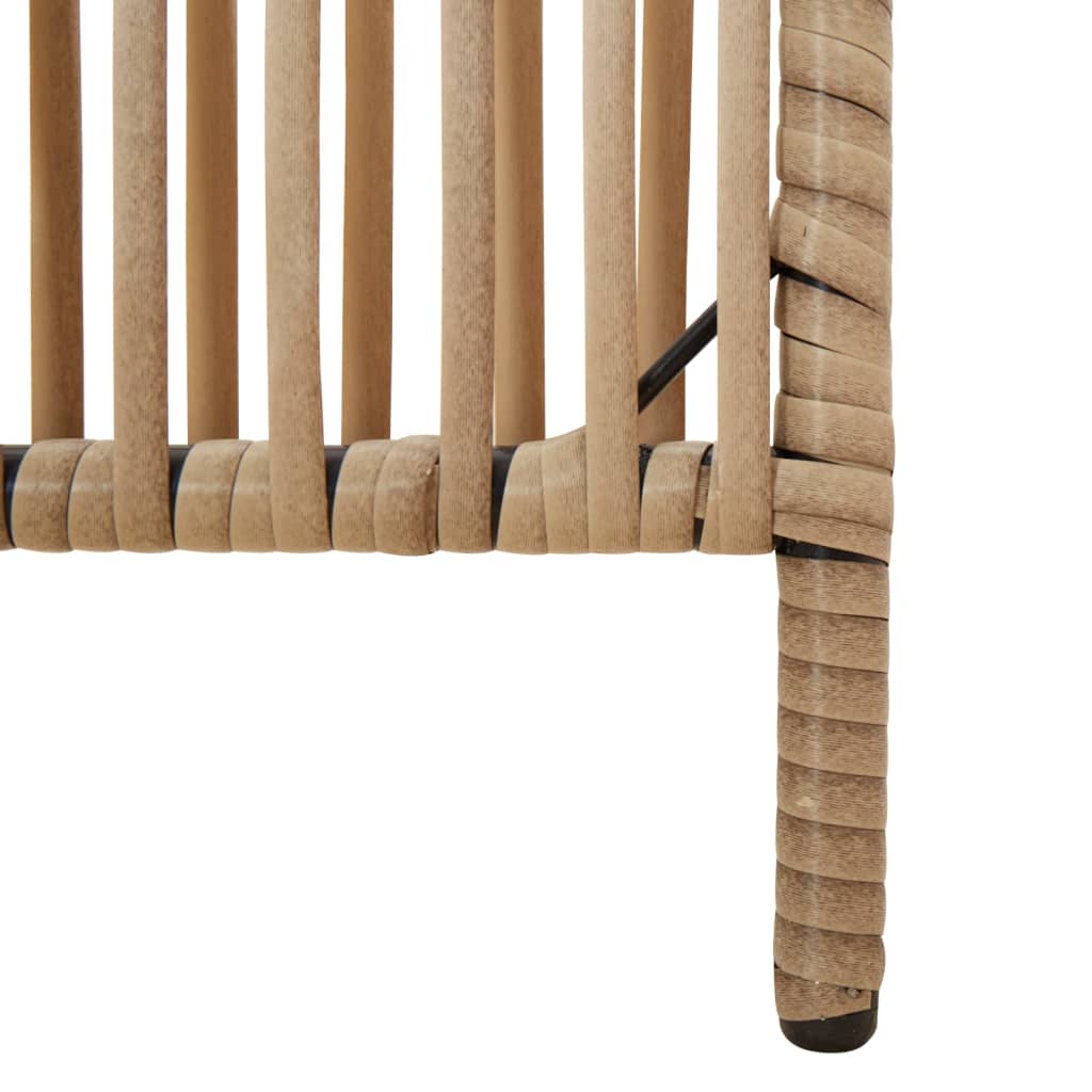 Room Divider 5 Panels Beige Poly Rattan