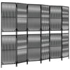 Room Divider 6 Panels Black Poly Rattan