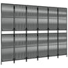 Room Divider 6 Panels Black Poly Rattan