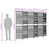 Room Divider 6 Panels Black Poly Rattan
