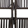 Room Divider 6 Panels Brown Poly Rattan