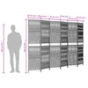Room Divider 6 Panels Brown Poly Rattan