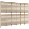 Room Divider 6 Panels Beige Poly Rattan
