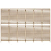 Room Divider 6 Panels Beige Poly Rattan