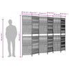 Room Divider 6 Panels Beige Poly Rattan
