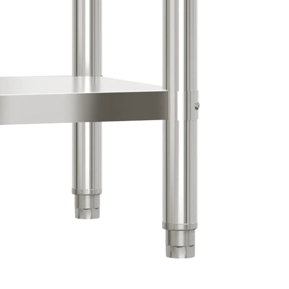 Kitchen Work Table with Overshelf 110x30x120 cm Stainless Steel