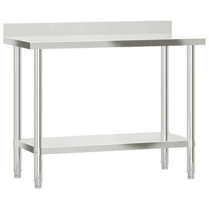 Kitchen Work Table with Overshelf 110x55x120 cm Stainless Steel