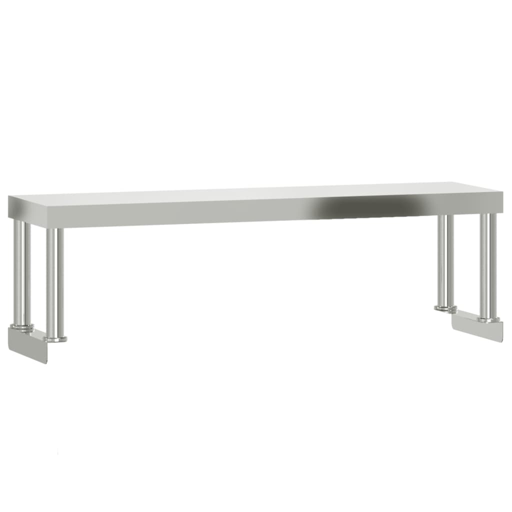 Kitchen Work Table with Overshelf 110x30x120 cm Stainless Steel