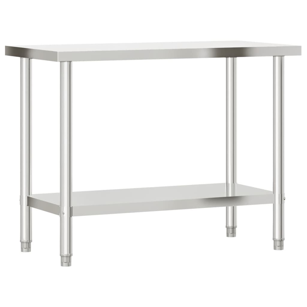 Kitchen Work Table with Overshelf 110x55x150 cm Stainless Steel