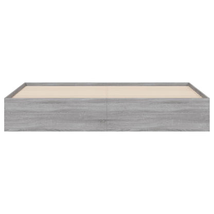 Bed Frame with Drawers without Mattress Grey Sonoma 200x200 cm