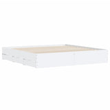 Bed Frame with Drawers without Mattress White 180x200 cm Super King