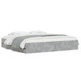 Bed Frame with Drawers without Mattress Concrete Grey 180x200 cm Super King