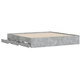 Bed Frame with Drawers without Mattress Concrete Grey 180x200 cm Super King