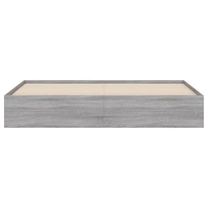Bed Frame with Drawers without Mattress Grey Sonoma 180x200 cm Super King