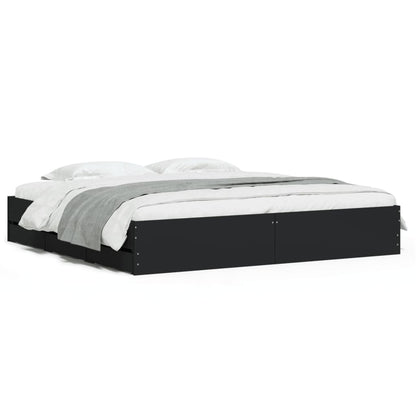 Bed Frame with Drawers without Mattress Black 160x200 cm