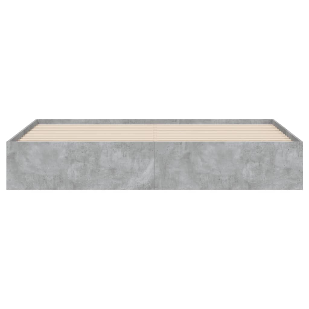 Bed Frame with Drawers without Mattress Concrete Grey 160x200 cm