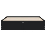 Bed Frame with Drawers without Mattress Black 150x200 cm King Size