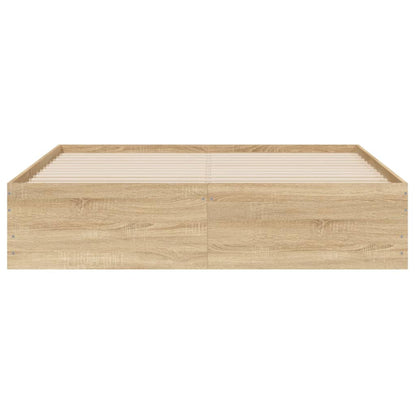 Bed Frame with Drawers without Mattress Sonoma Oak 150x200 cm King Size