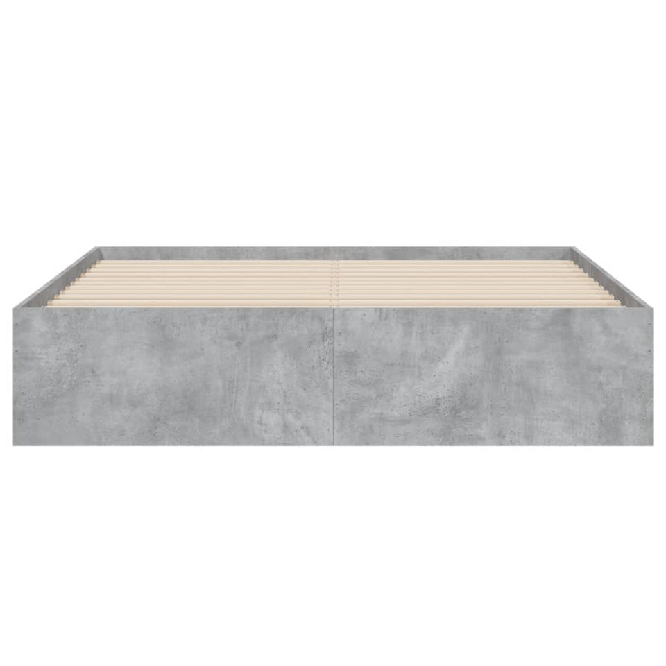 Bed Frame with Drawers without Mattress Concrete Grey 150x200 cm King Size