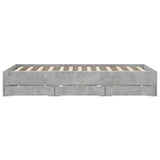 Bed Frame with Drawers without Mattress Concrete Grey 150x200 cm King Size