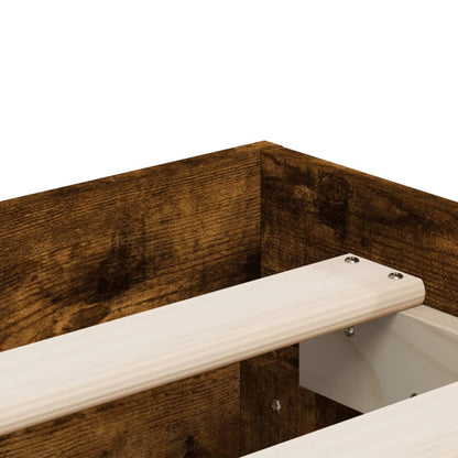 Bed Frame with Drawers without Mattress Smoked Oak 150x200 cm King Size