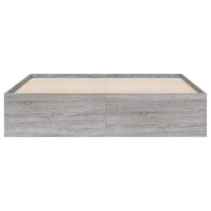 Bed Frame with Drawers Grey Sonoma 150x200 cm King Size Engineered Wood