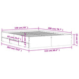 Bed Frame with Drawers Grey Sonoma 150x200 cm King Size Engineered Wood