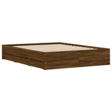 Bed Frame with Drawers Brown Oak 150x200 cm King Size Engineered Wood