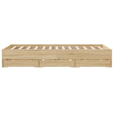 Bed Frame with Drawers Sonoma Oak 140x200 cm Engineered Wood