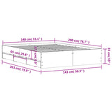 Bed Frame with Drawers Sonoma Oak 140x200 cm Engineered Wood