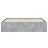 Bed Frame with Drawers Concrete Grey 140x200 cm Engineered Wood