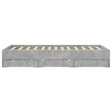 Bed Frame with Drawers Concrete Grey 140x200 cm Engineered Wood