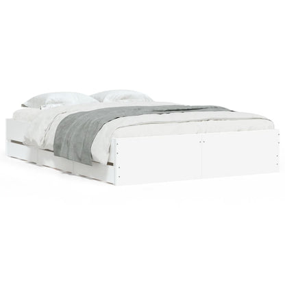 Bed Frame with Drawers without Mattress White 120x200 cm