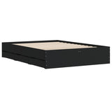 Bed Frame with Drawers Black 120x200 cm Engineered Wood