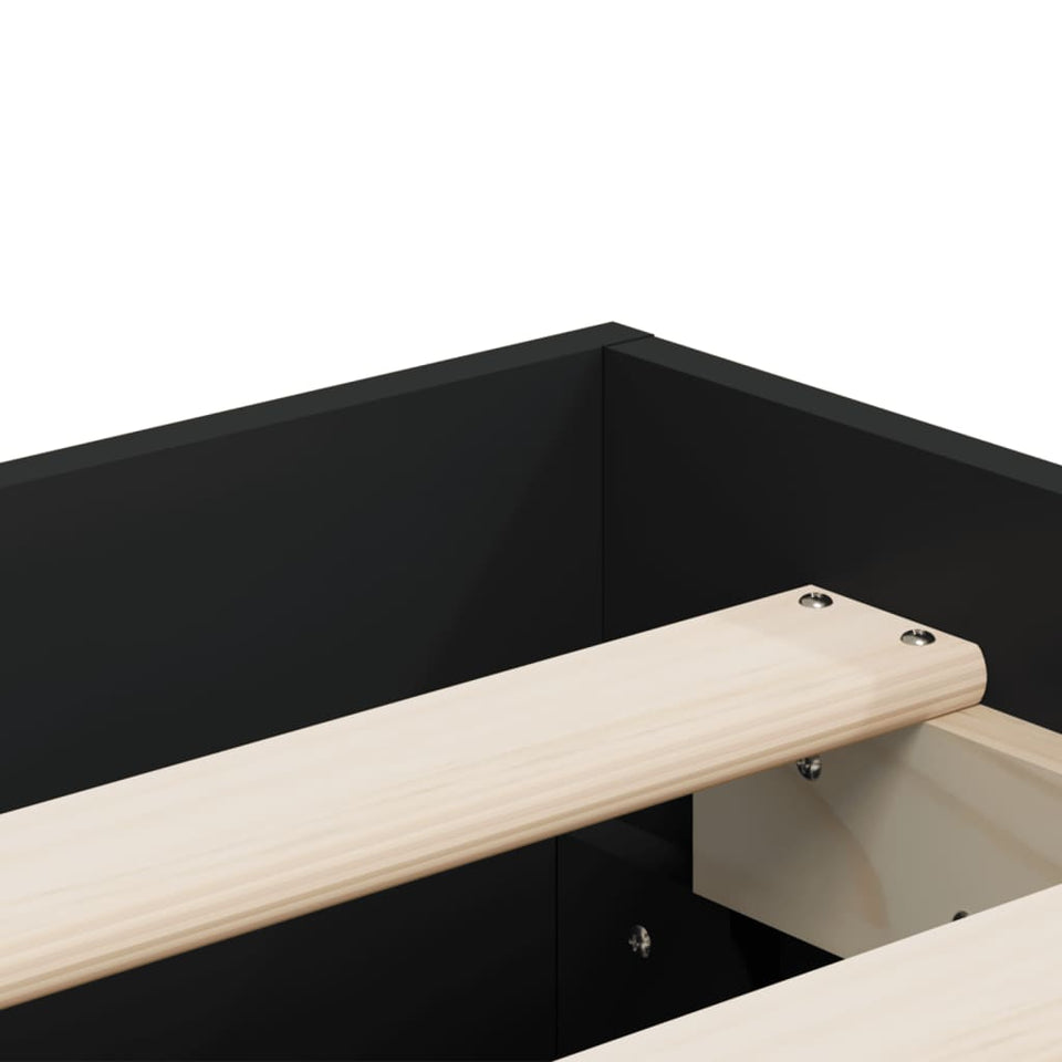 Bed Frame with Drawers Black 120x200 cm Engineered Wood